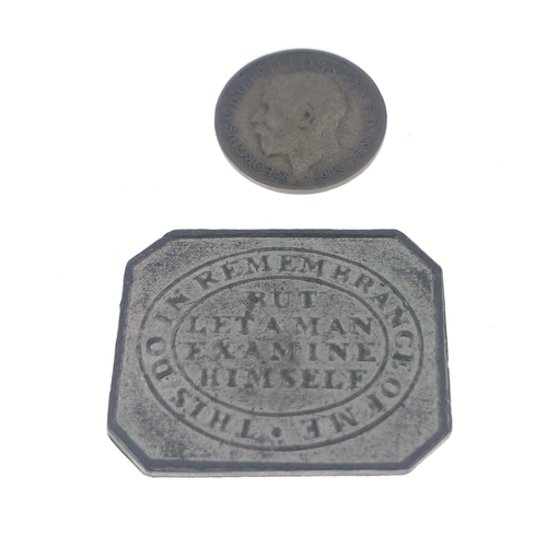 217 - An Auchterarder 1843 Free Church token and a 1913 silver threepenny.#224