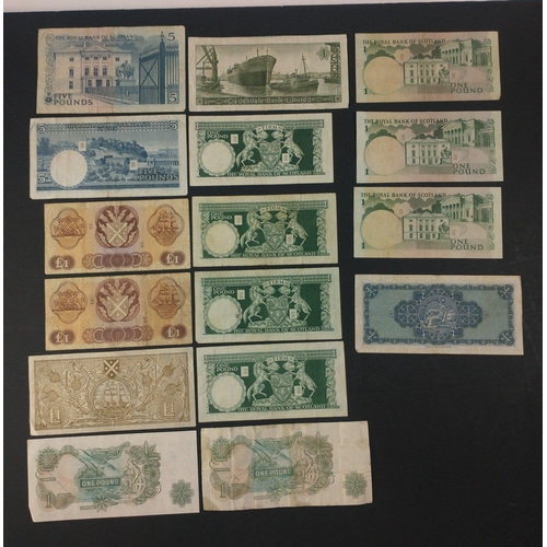 230 - A selection of obsolete UK banknotes of interest to include, 1966 David Dale £5 with cashier's ... 