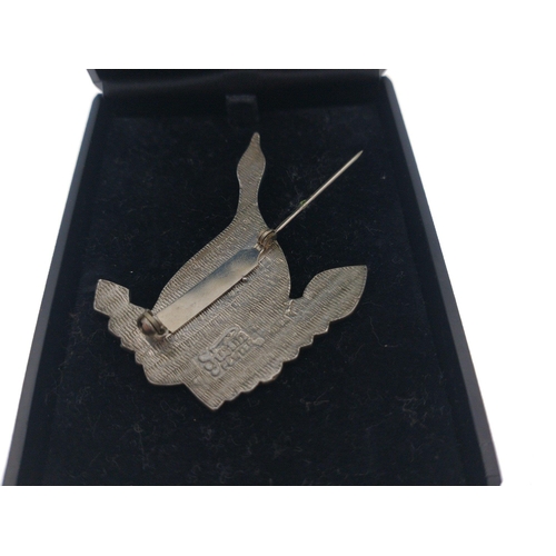 261 - St JUSTIN Celtic Heritage pewter stamped nesting goose brooch - comes with its original jeweller's c... 