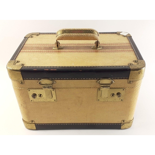 294 - A vanity case filled with contents of stamps, and some cigarette cards,#304