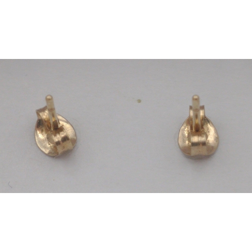 62 - OLA GORIE original boxed 375 stamped yellow gold stud earrings#62