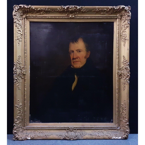 654 - A large and imposing oil on canvas portrait of a Victorian gentleman in a heavy gilt gesso frame.  F... 