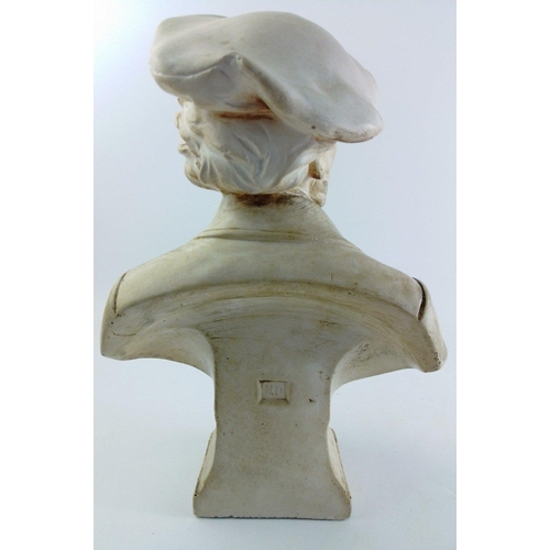 658 - A plaster bust of Richard Wagner standing approximately 32cm tall.  The bust is well detailed.#713... 