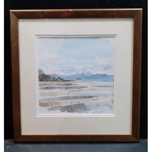 667 - A Scottish water colour scene by ALBANY WISEMAN (1930-2021) of Applecross dated 1973. Frame size 40c... 