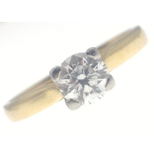 116B - Hallmark 18ct Birmingham gold A FABULOUS large SOLITAIRE DIAMOND (tested) round brilliant cut colour... 