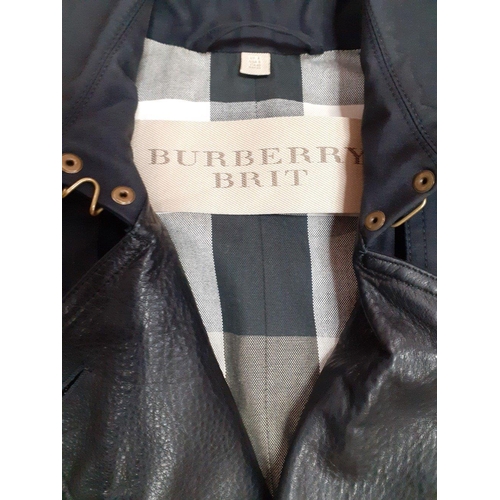 325 - ORIGINAL LADIES SIZE 6 BURBERRY of LONDON 
BLACK LEATHER BIKER TRENCH COAT - SO CLASSY! comes with o... 