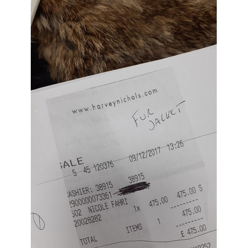 327 - SIZE6/8 -HARVEY NICHOLS purchased NICOLE FAHRI fur jacket OF THE HIGHEST QUALITY! - SIMPLY LUXURIOUS... 