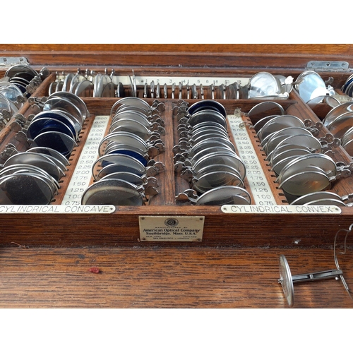 362 - A vintage case of OPTICIAN'S trial lenses by the AMERICAN OPTICAL COMPANY, South Bridge Mass. USA.  ... 