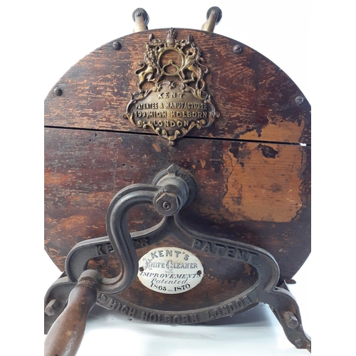 370 - An antique KENT'S KNIFE CLEANER with Improvements patented 1865 and 1870.  A magnificent object stan... 