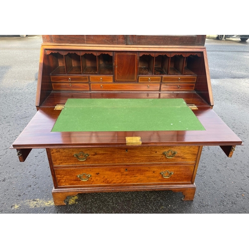 470A - A 4 drawer 16 compartment bureau astral-glazed library case with original brass fittings - dimension... 