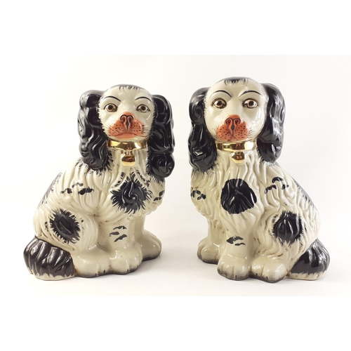 525 - Two very nice quality WALLY DUGS of King Charles Spaniels. Nicely gilded collars and painted eyes. 3... 