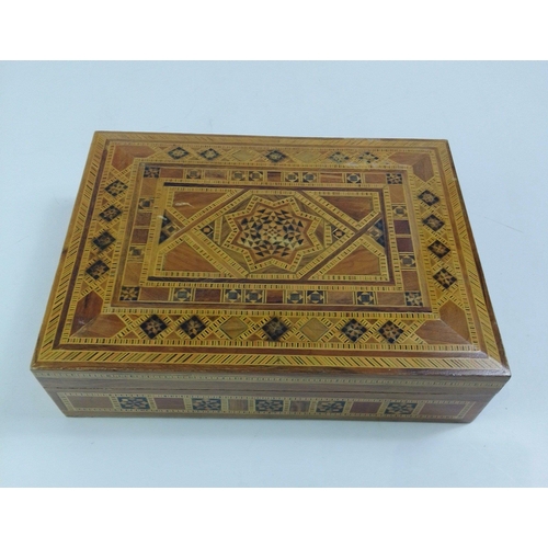 628 - A lovely decorative wooden box with painted design 29 x 22 x 8cm approx.#168