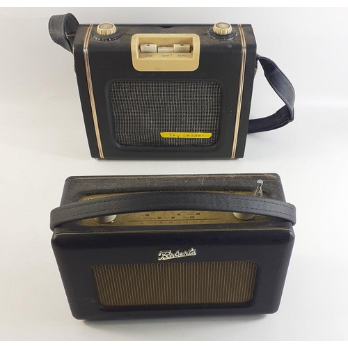 638 - Retro ROBERTS revival radio and a ROBERTS SKY LEADER c1957 radio - revival one in black, the other i... 