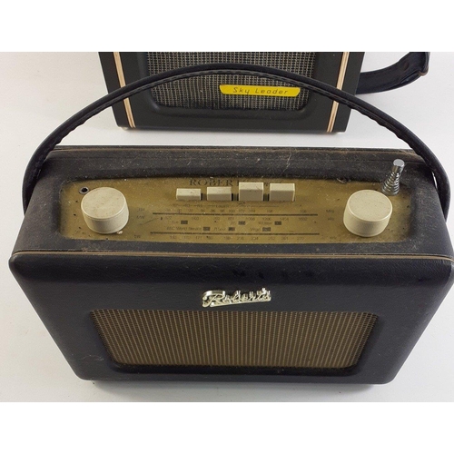 638 - Retro ROBERTS revival radio and a ROBERTS SKY LEADER c1957 radio - revival one in black, the other i... 