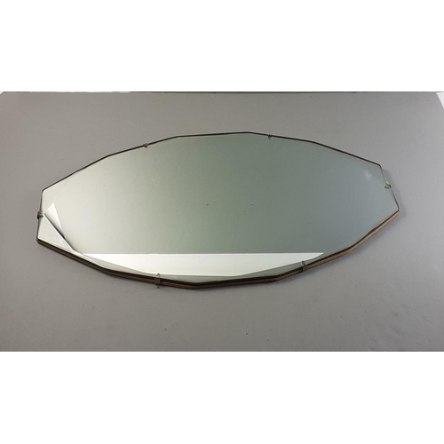 677A - A vintage oval wall mirror 56cm wide approx#188