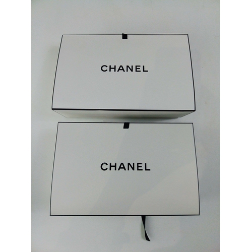 705 - Two CHANEL card holders with ribbon ties. Each 27cm across.  Stylish, elegant and in good condition.... 