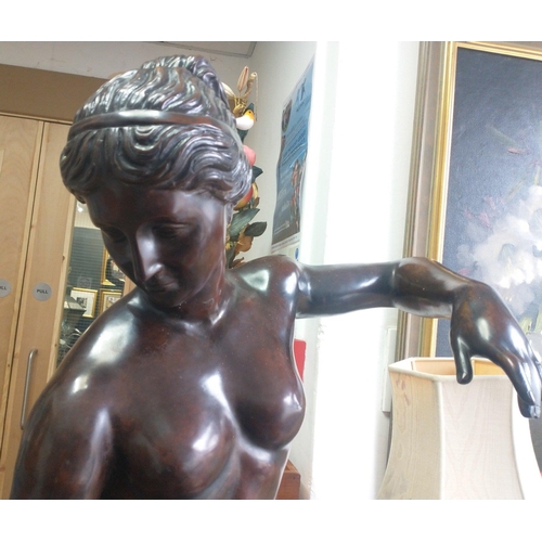 9 - After F. DE LUCA (1785-1869) likely VENUS after Bathing. An impressive large life size bronze statue... 