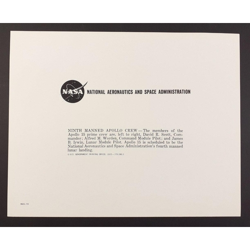 127B - NASA APOLLO MANNED MISSION CREW MEMBER PHOTOGRAPHS! A great collection of historical NASA memorabili... 