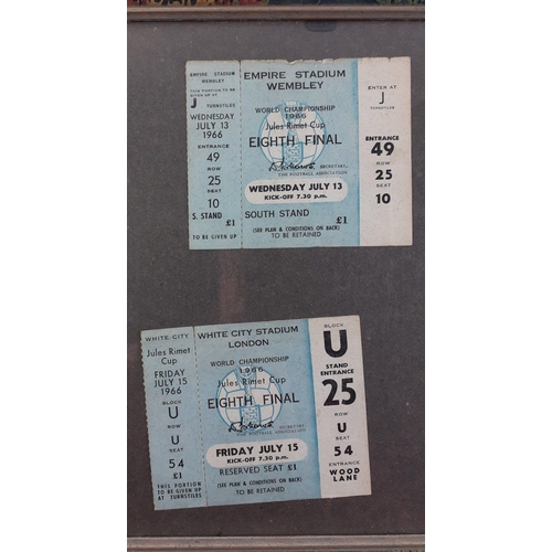 182 - Highly unusual and scarce unused 1966 eighth final original tickets - one for Wednesday July 13th at... 