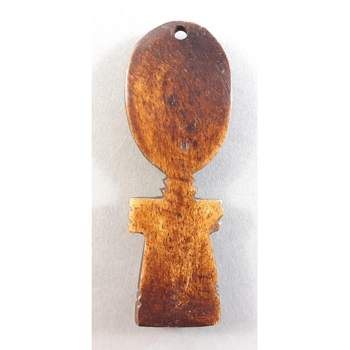 19 - A SENEGAL tribal polished hardwood fertility pendant in lovely condition. 6cm approx. Purchased by t... 