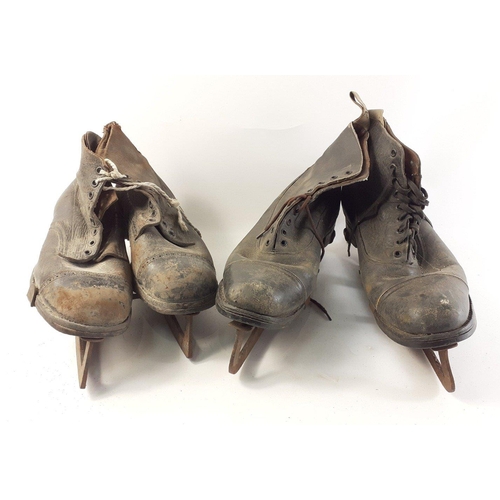 335 - Two pairs of vintage ice skates.#342