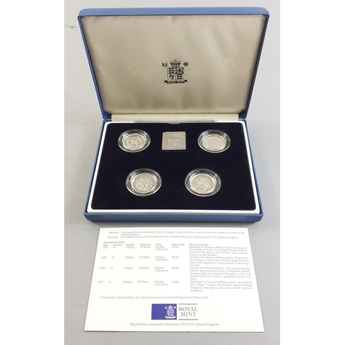 49 - A Royal Mint 1994-1997 United Kingdom £1 Silver Proof Collection coins in capsules, complete in... 