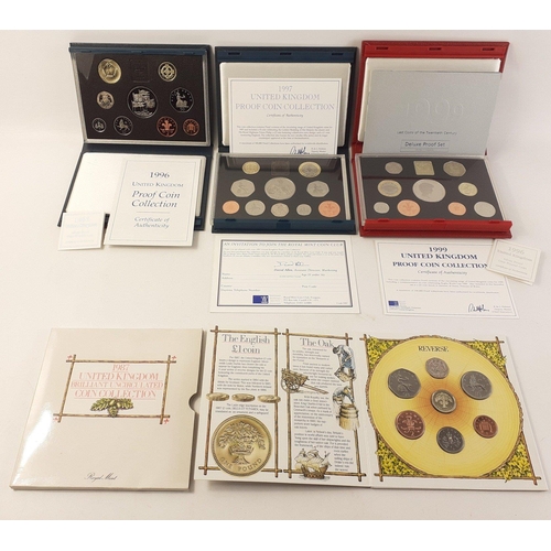 57 - A good collection of 3 Royal Mint Year Sets consisting of 1996, 1997, 1999 - all nicely presented wi... 