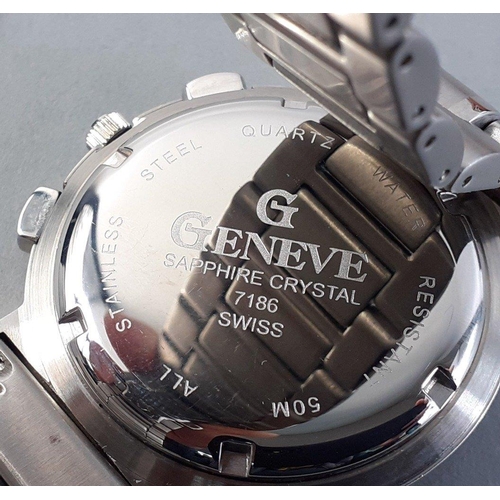 98 - GENEVE Luxury Watches of Switzerland gent's wristwatch with original box. Mother of pearl sub dials.... 