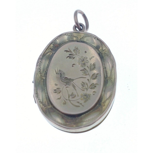 110 - A 9ct front and back locket, gross weight 2.9g approx#110