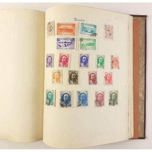 132 - Two older good well put together stamp albums.  Contains some nice Commonwealth sets / part sets as ... 