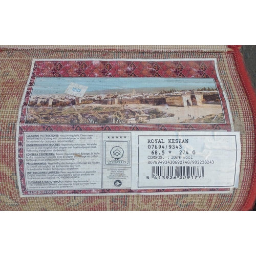 163 - A lovely Belgian 100% wool rug  ROYAL KESHAN 68 x 274cm approx.#163