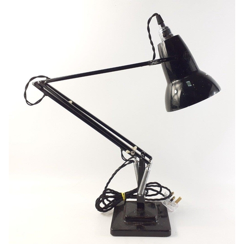 171 - A black HERBERT TERRY 2 step anglepoise lamp, recently re-wired and fitted with a bulb holder and PA... 