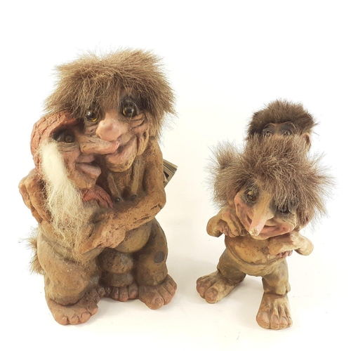 257 - Two NYFORM trolls from Norway, taller standing 24cm approx#259