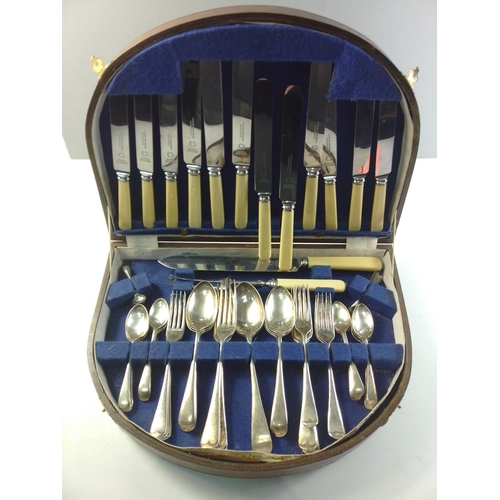 73 - A very nice set of EP Silver plated canteen of cutlery in case.  Blades marked FIRTH Stainless COOPE... 