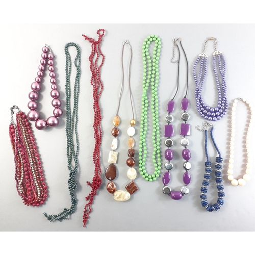 106 - A selection of good quality colourful beaded necklaces.#106