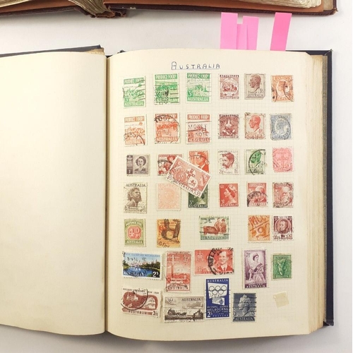 132 - Two older good well put together stamp albums.  Contains some nice Commonwealth sets / part sets as ... 