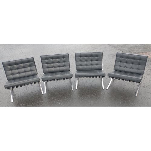 150 - Set of 4  “Van der Rohe” Iconic Barcelona Designer Chairs.  These are high quality modern unbr... 