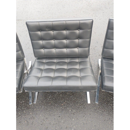 150 - Set of 4  “Van der Rohe” Iconic Barcelona Designer Chairs.  These are high quality modern unbr... 