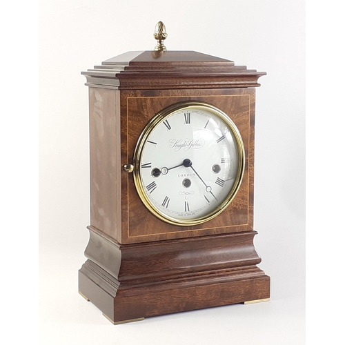 157 - A KNIGHT & GIBBINS mantel clock with German works.  Stands 35cm high approx#158