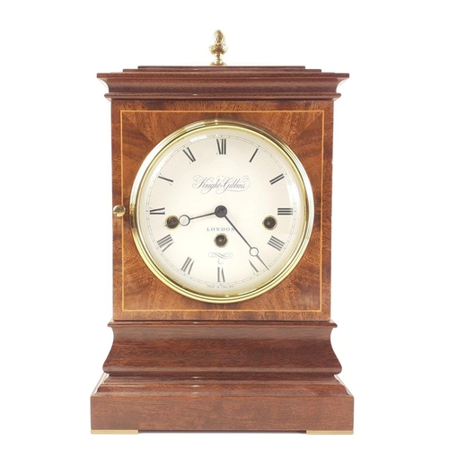 157 - A KNIGHT & GIBBINS mantel clock with German works.  Stands 35cm high approx#158