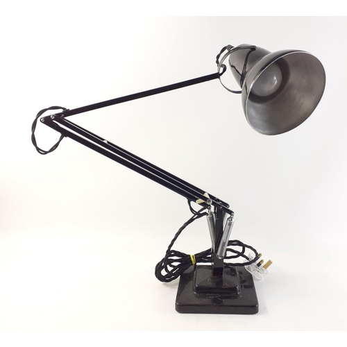 171 - A black HERBERT TERRY 2 step anglepoise lamp, recently re-wired and fitted with a bulb holder and PA... 