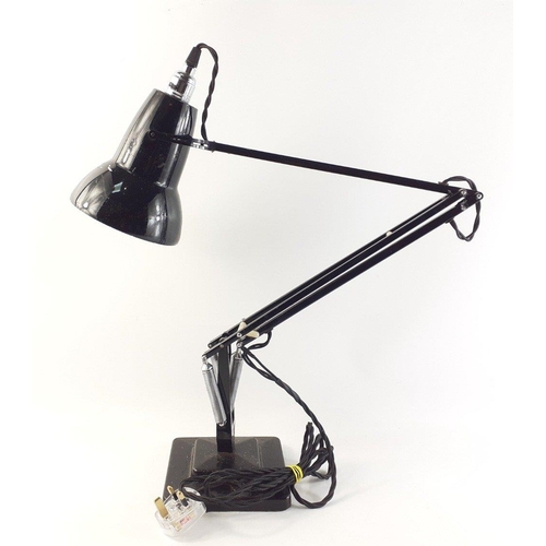 171 - A black HERBERT TERRY 2 step anglepoise lamp, recently re-wired and fitted with a bulb holder and PA... 