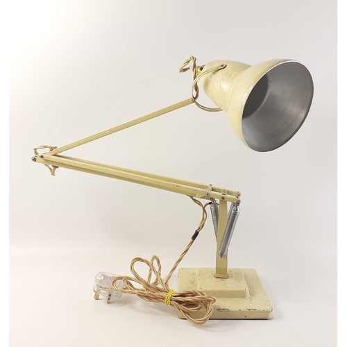 172 - A cream HERBERT TERRY 2 step anglepoise lamp, recently re-wired and fitted with a bulb holder and PA... 