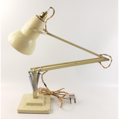 172 - A cream HERBERT TERRY 2 step anglepoise lamp, recently re-wired and fitted with a bulb holder and PA... 