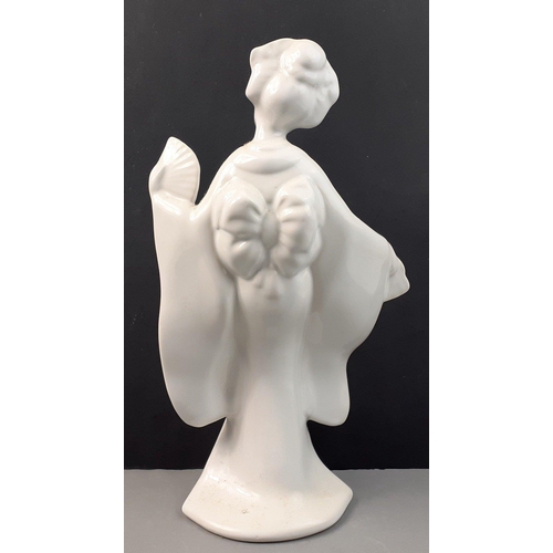 280 - A white ceramic geisha lady standing approx 30cm high#283