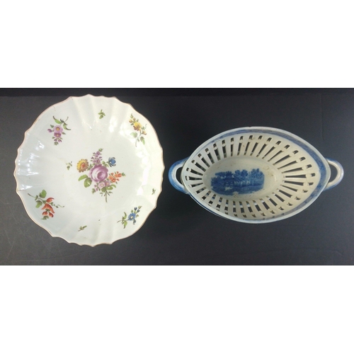 290 - A MEISSEN floral decoration fruit bowl standing 11cm approx, 22cm diameter.  In good condition with ... 