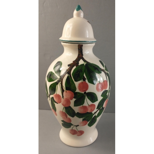 293 - A GRISELDA HILL pottery, WEMYSS ware hand-painted jar with lid  23cm tall approx#297