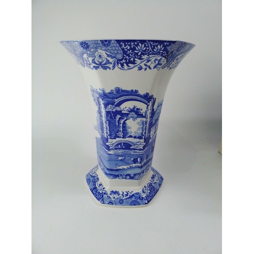 309 - A SPODE ITALIAN hexagonal vase, 27cm tall, in original box#313