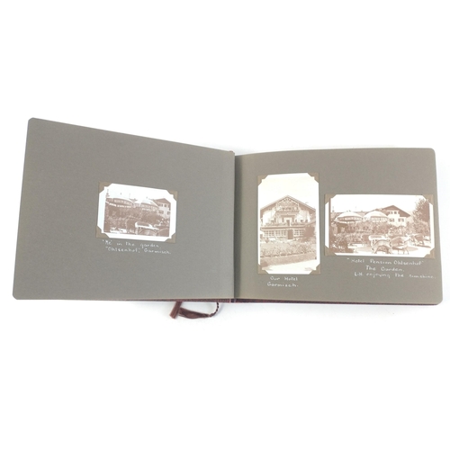 396 - An interesting photograph album with vintage Swiss photos.  Very well presented with 1930 Oberammerg... 