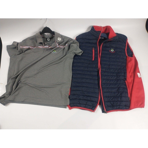 406 - GOLFING WEAR - Barassie (near Troon), The Links, to include an XXL body warmer, Size M Sunderland Wa... 